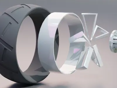 Sci-Fi Wheel Free low-poly 3D model