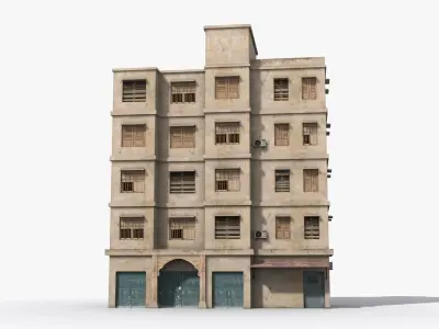 Arab Middle East Building x15 Low-poly 3D model