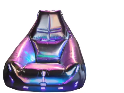 Holographic Gaming Bean Bag Chair Low-poly 3D model