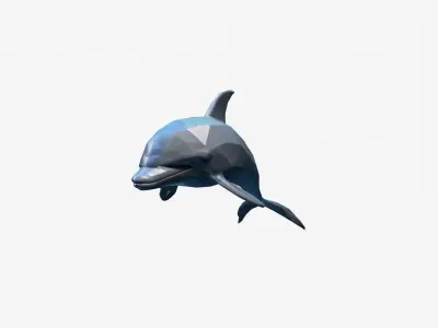3d Model Bottlenose Dolphin In A Blue Water 3D model
