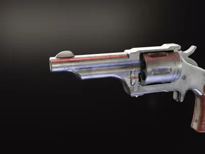 Merwin Hulbert Revolver Low-poly 3D model