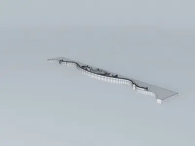 washboard shelf with gold leaf Free 3D model