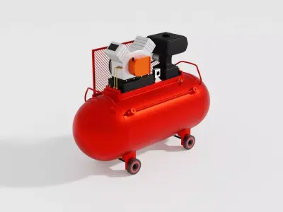 Air Compressor Low-poly 3D model