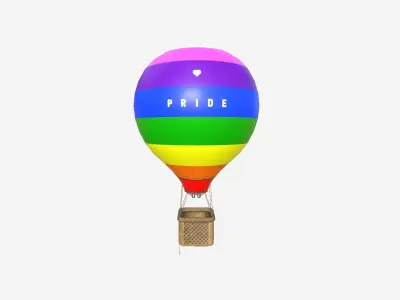Balloon Hot Air 10 Pride - Aircraft Cartoon Low-poly 3D model
