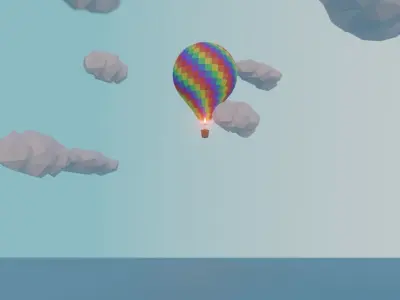 Low Poly Hot Air Balloon Low-poly 3D model
