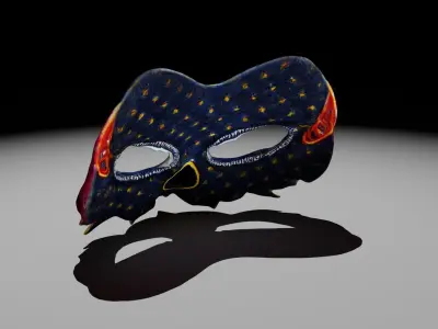 Scanned Owl Mask Low-poly 3D model