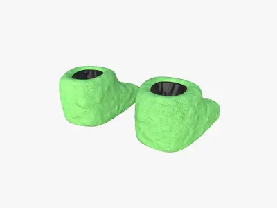 Slippers G05 Green Light Dino Paw - Costume Character Design Low-poly 3D model
