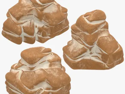 Cartoon Stone Color 3 Set 3D model