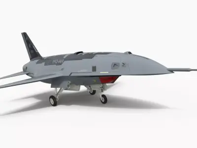 YFQ-44A Tactical UAV with Underwing Payload Gunmetal Grey Rigged 3D model