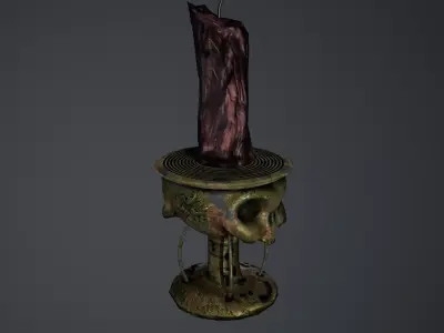 Skull Candelabra  Free low-poly 3D model