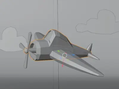 Low poly aircraft in blender Free low-poly 3D model