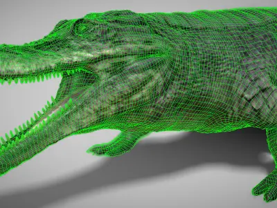 Sarcosuchus Low-poly 3D model