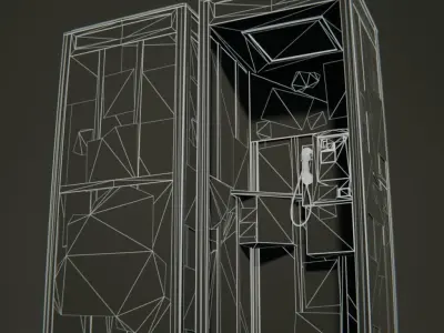 Old Hong Kong Telephone Booth Low-poly 3D model