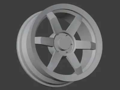 Car Rim with 6 Spokes Low-poly 3D model