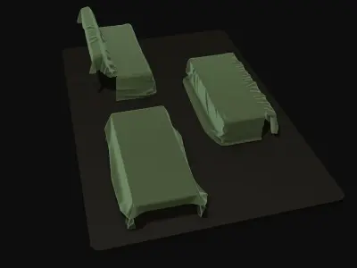 Three tarpaulin covers Free 3D model