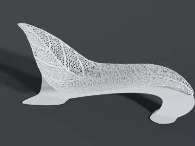 Fabulous sunbed with a sign of macro of leaf Free 3D model