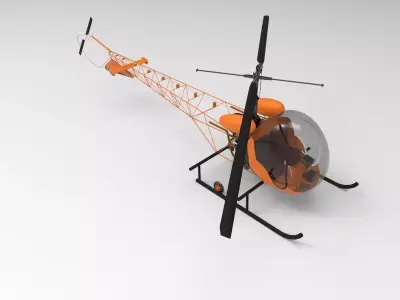 bell 47 orange 3D model