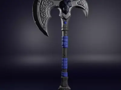 Stylized Fantasy Axe Low-poly 3D model order
