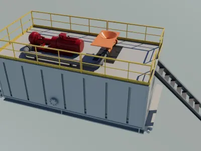 Jet Mud Mixer Low-poly 3D model