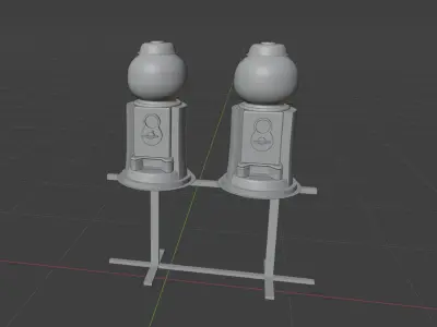 Coin Bubblegum Vending Machine Combo Free 3D model