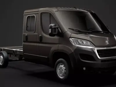 Peugeot Manager Chassis Truck Crew Cab 4035WB 2020 3D model