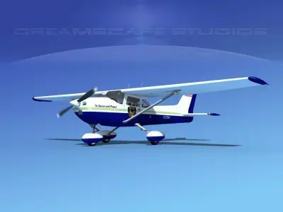 Cessna 172 Skyhawk 1976 State Police 3D model