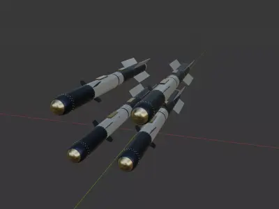 Scalpal-Hydra 70mm Rocket System Low-poly 3D model