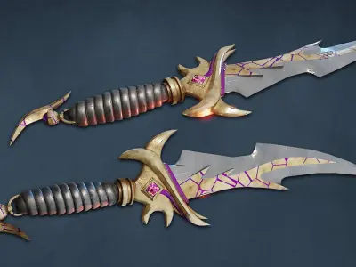Fantasy Dagger 1  Low-poly 3D model