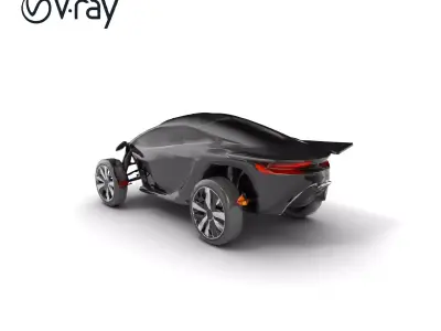 Sporty Urban Flying Car Model Pack Low-poly 3D model