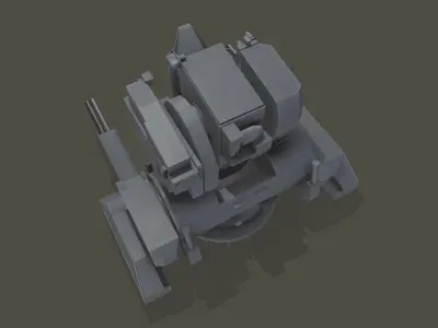 Ship Weapon System Kortik aka Kashtan Low-poly 3D model