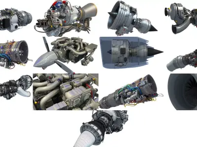 Aircraft Engines 3D Models Collection 