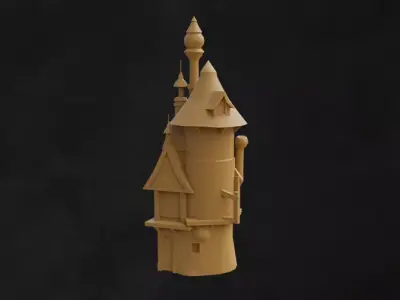 House stylized basemesh cartoon lowpoly 02 Free low-poly 3D model