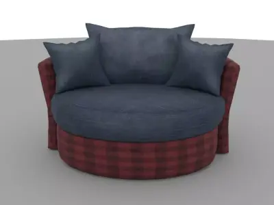 Old Sofa Free low-poly 3D model