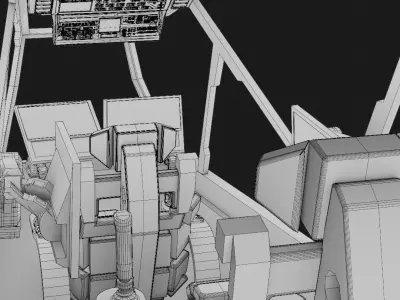 Sci - Fi Cockpit Low-poly 3D model