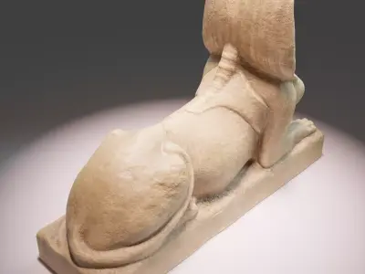 Egyptian sphinx sculpture Low-poly 3D model