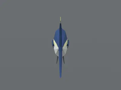 Low Poly Cartoon Tuna Fish Low-poly 3D model