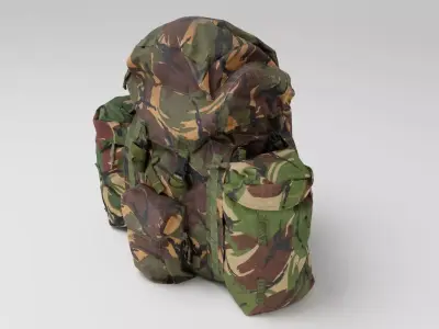 Tactical military backpack for soldiers 3D model