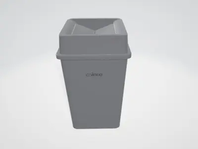 Winco Commercial Square Plastic Trash Can 3D model