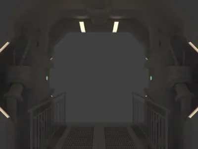 Sci-fi corridor 2 3D model purchase