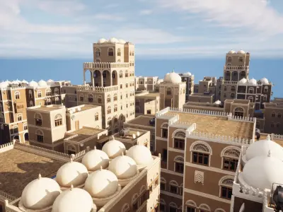 Yemen Buildings Modular Collection Low-poly 3D model