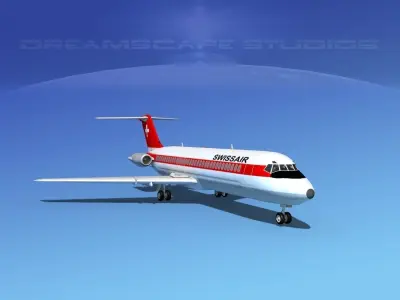 Douglas DC-9-30 Swissair 3D model