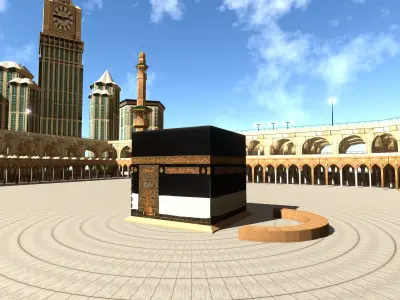 Kaaba and its surroundings 3D model