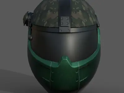 Helmets scifi military combat soldier fantasy pack 3 models  Low-poly 3D model