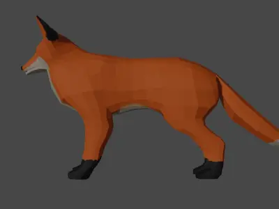 LowPoly Fox Low-poly 3D model