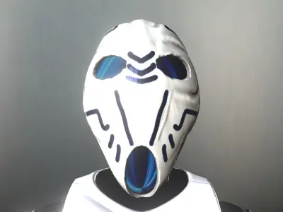 Blue Ghost Helmet Low-poly 3D model