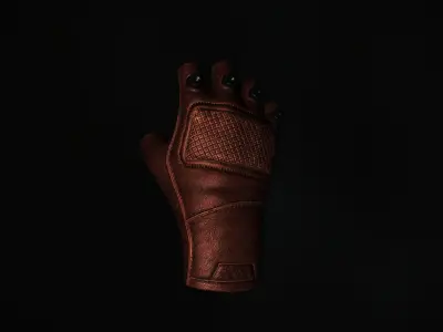  Leather Cyberpunk Gloves Free 3D model