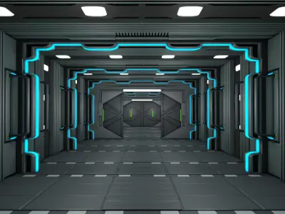 Sci Fi Corridor Futuristic 3D model order