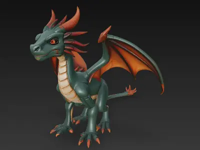 Dragon Realistic 3D Model Basic - Low Poly Realistic Low-poly 3D model