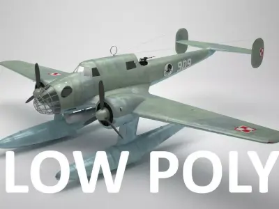 RWD-22 torpedo bomber Low Poly Low-poly 3D model