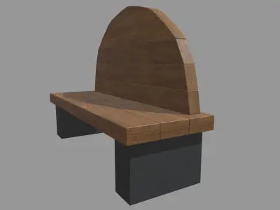 Low Poly Bench 08 Low-poly 3D model